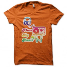 Shirt I love my music orange pour homme et femme