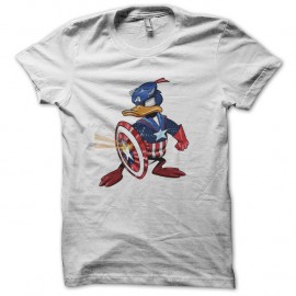 Shirt captain america daffy duck blanc pour homme et femme