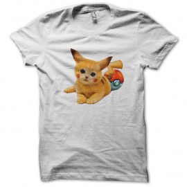 Shirt Pikachu en chat blanc pour homme et femme