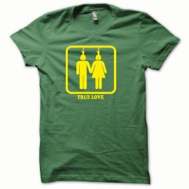 Shirt True Love jaune/vert bouteille pour homme et femme