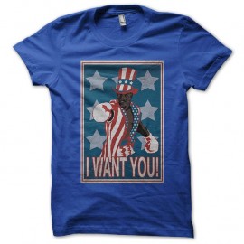 Shirt Apollo Creed I Want You bleu parodie oncle sam pour homme et femme
