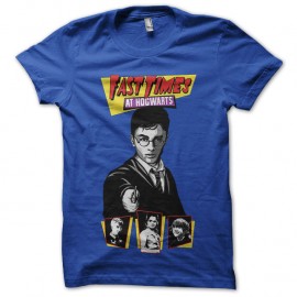 Shirt harry potter fast times at hogwarts bleu pour homme et femme