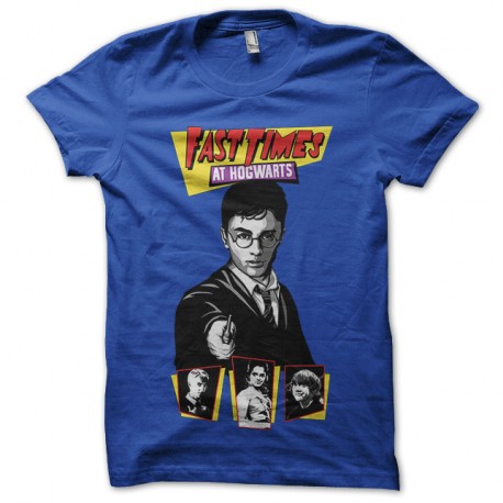 Shirt harry potter fast times at hogwarts bleu pour homme et femme