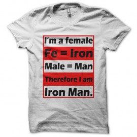 Shirt iron man definition blanc pour homme et femme