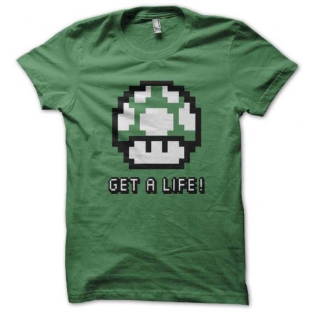 Shirt Get A Life magic mushroom vert pour homme et femme