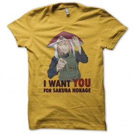 Shirt i want you for sakura hokage jaune pour homme et femme