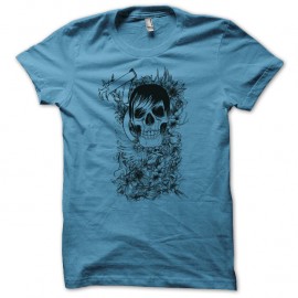Shirt skull devil bleu ciel pour homme et femme