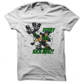 Shirt derby kick ass blanc pour homme et femme