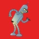 Shirt bender futurama rouge pour homme et femme