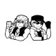 Shirt chibi ikari ralf et clark blanc pour homme et femme