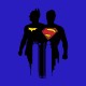 Shirt batman et superman logo effets ombre bleu fonce pour homme et femme