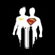 Shirt batman et superman logo effets ombre noir pour homme et femme