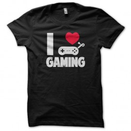 Shirt i love gaming noir pour homme et femme