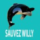 Shirt il faut Sauvez Willy affiche bleu ciel pour homme et femme