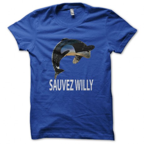 Shirt il faut Sauvez Willy affiche film bleu pour homme et femme