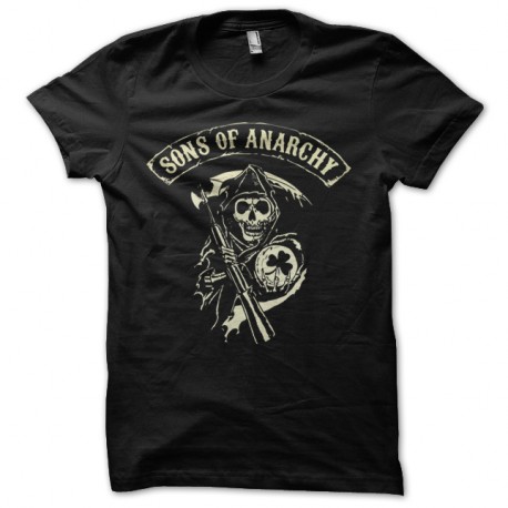Shirt sons of anarchy logo trefle noir pour homme et femme