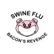Shirt swine flu la revanche du bacon blanc pour homme et femme