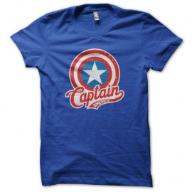 Shirt captain america version vintage bleu pour homme et femme