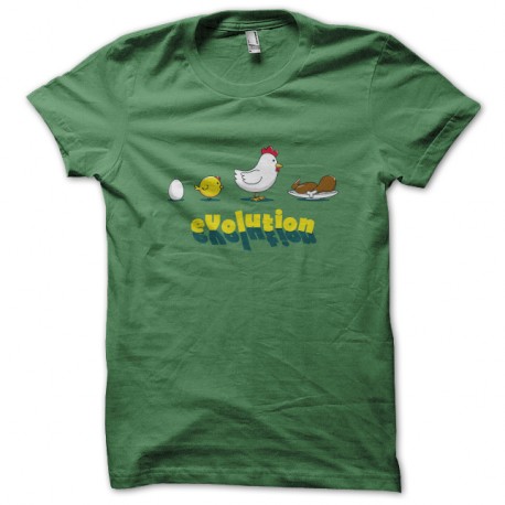 Shirt chicken evolution vert pour homme et femme