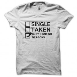 Shirt Busy Hunting dragons blanc pour homme et femme