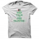 Shirt keep calm and free palestine blanc pour homme et femme