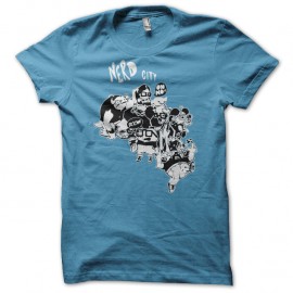 Shirt Nerd City turquoise pour homme et femme