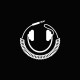 Shirt Dj casque smiley blanc/noir pour homme et femme