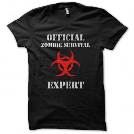 Shirt official zombie survival expert noir pour homme et femme