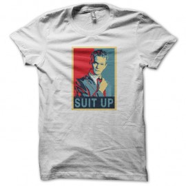 Shirt barney stinson suit up blanc pour homme et femme
