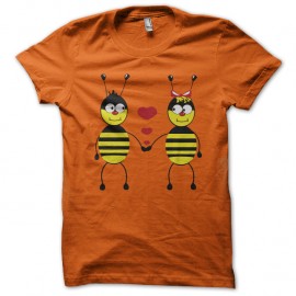 Shirt Bee Love orange pour homme et femme