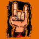 Shirt rock horns signe orange pour homme et femme
