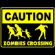 Shirt caution zombies crossing noir pour homme et femme