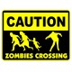 Shirt caution zombies crossing blanc pour homme et femme
