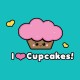 Shirt I Love Cupcakes bleu ciel pour homme et femme