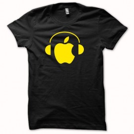 Shirt Apple Dj rare jaune/noir pour homme et femme