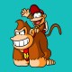 Shirt donkey Kong and Diddy kong bleu ciel pour homme et femme