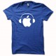 Shirt Apple Dj techno blanc/bleu royal pour homme et femme