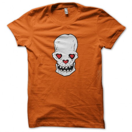 Shirt Skull in love orange pour homme et femme