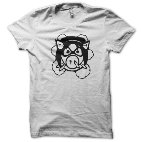 Shirt pig wheels angry blanc pour homme et femme