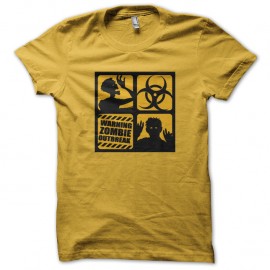 Shirt Zombie outbreak jaune pour homme et femme