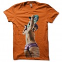 Shirt sexy skatebordeuse orange pour homme et femme