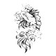 Shirt koi fish tattoo blanc pour homme et femme