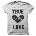Shirt true love skater blanc pour homme et femme