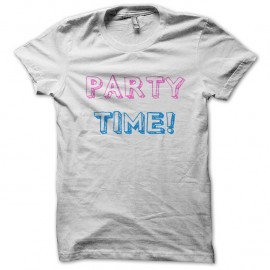 Shirt party time blanc pour homme et femme