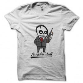 Shirt Gangster Skull blanc pour homme et femme