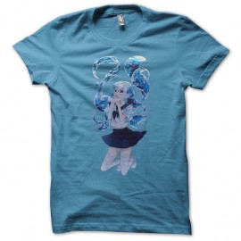 Shirt hatsune miku bleu ciel pour homme et femme
