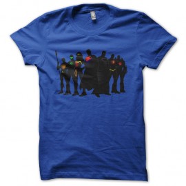 Shirt justice league super heros bleu pour homme et femme