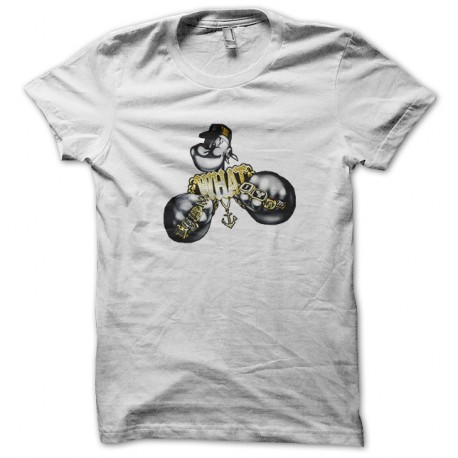 Shirt Popeye Gangters blanc pour homme et femme