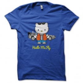 Shirt hello mcfly parodie hello kitty bleu pour homme et femme