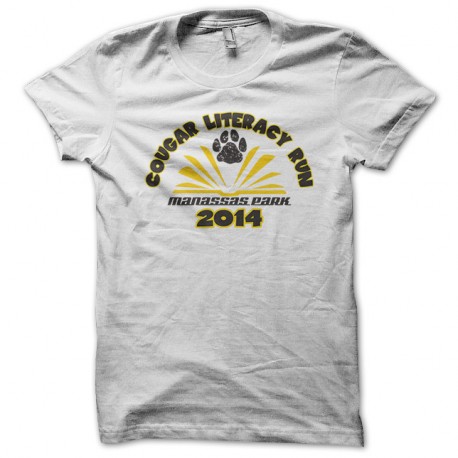 Shirt cougar literacy run 2014 blanc pour homme et femme